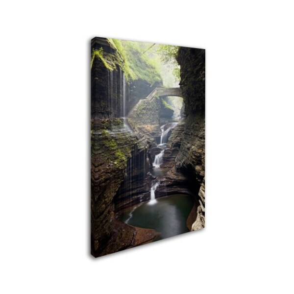 Mike Jones Photo 'Watkins Glen Rainbow Bridge' Canvas Art,22x32